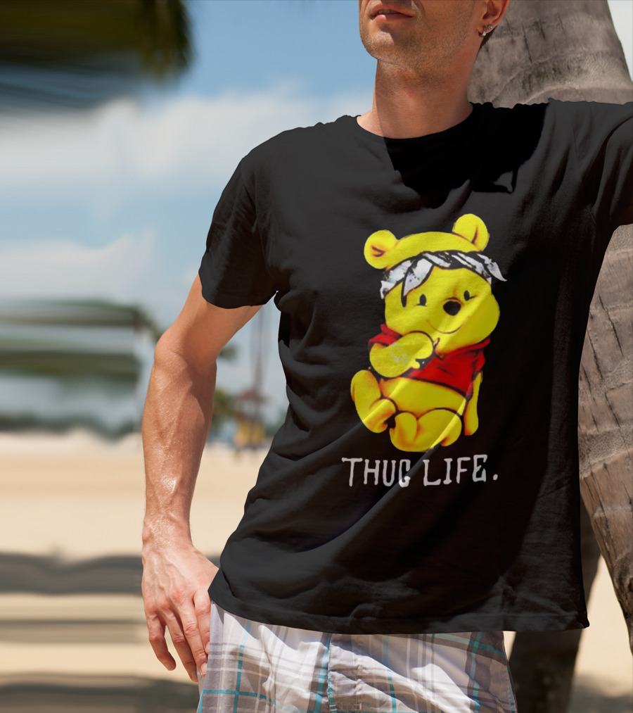 Rare Winnie The Pooh Thug Life Bandana T-Shirt