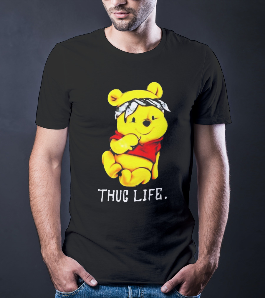 Rare Winnie The Pooh Thug Life Bandana T-Shirt