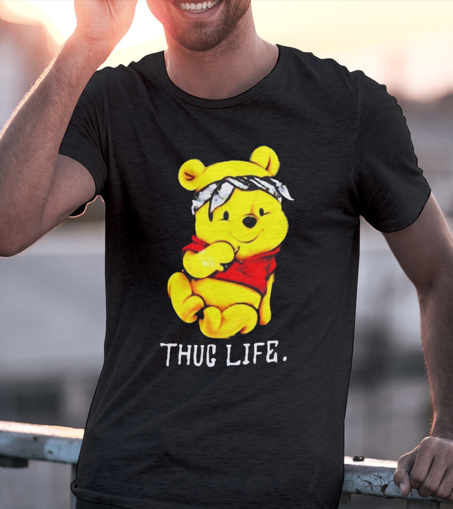 Rare Winnie The Pooh Thug Life Bandana T-Shirt