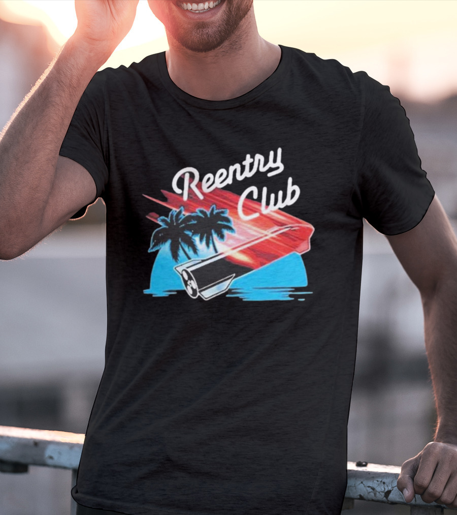 Reentry Club NFS Palm Tree Retro Space Capsule Vibrant T-Shirt