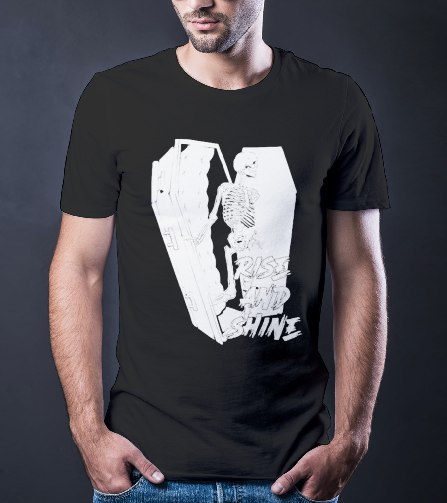Rise And Shine Skeleton Emerging From Coffin T-Shirt