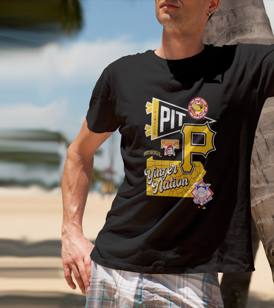 Pittsburgh Pirates PIT Logo Yinzer Nation Medical Firefighters Union T-Shirt