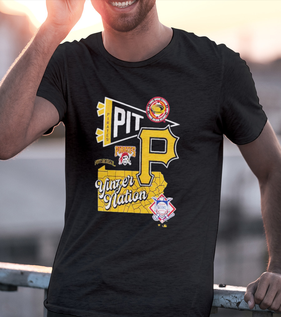 Pittsburgh Pirates PIT Logo Yinzer Nation Medical Firefighters Union T-Shirt