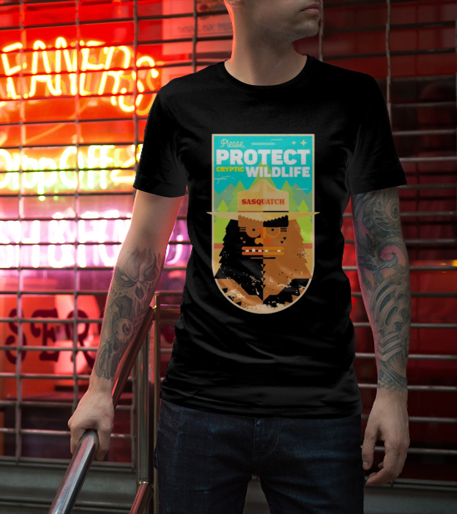 Please Protect Cryptic Wildlife Sasquatch T-Shirt