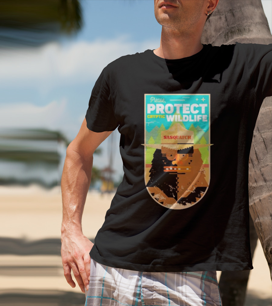 Please Protect Cryptic Wildlife Sasquatch T-Shirt