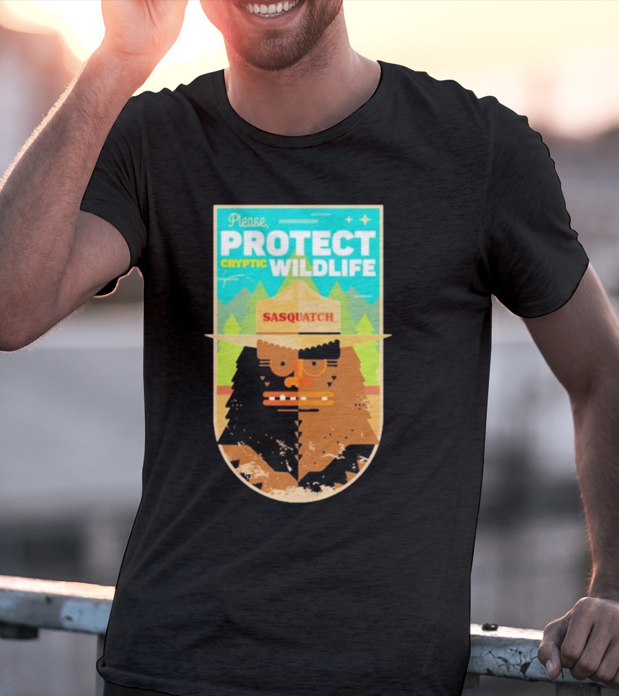 Please Protect Cryptic Wildlife Sasquatch T-Shirt