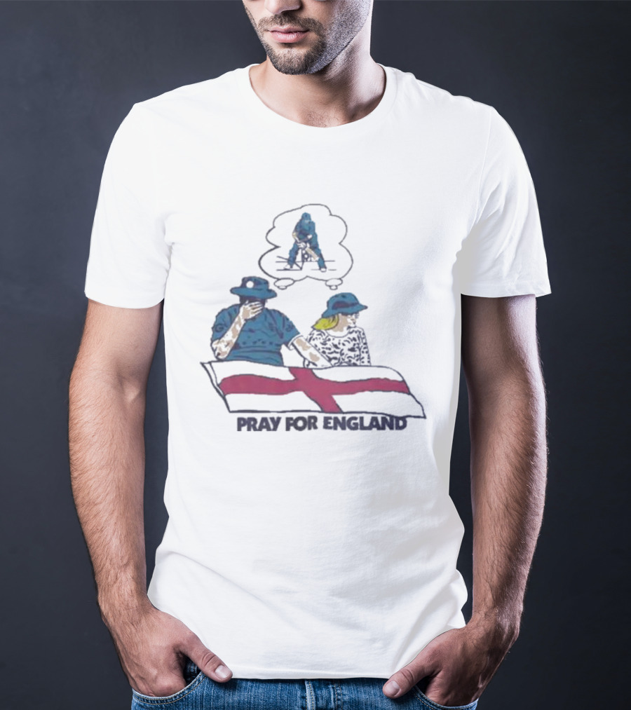 Pray For England Cricket Flag St George's Cross Fan Support T-Shirt