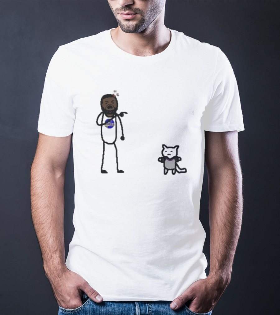 Draymond Basketball Angry Stick Figure With Paint Wearing Cat T-Shirt