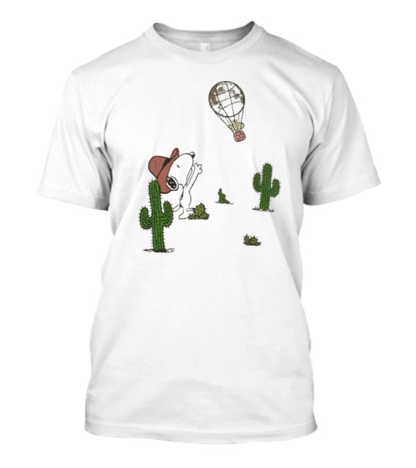 Peanuts Snoopy Woodstock Cactus Western Cowboy Balloon Women's T-Shirt