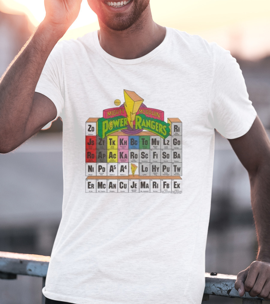 Mighty Morphin Power Rangers Morphing Periodic Table Elements T-Shirt
