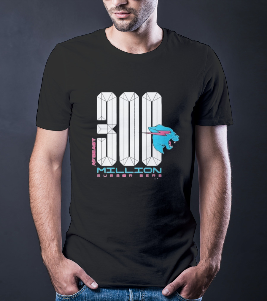 MrBeast 300 Million Subscribers Blue Panther T-Shirt