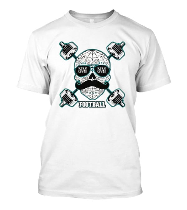NM State Los Aggies Football Skull With Dumbbells T-Shirt