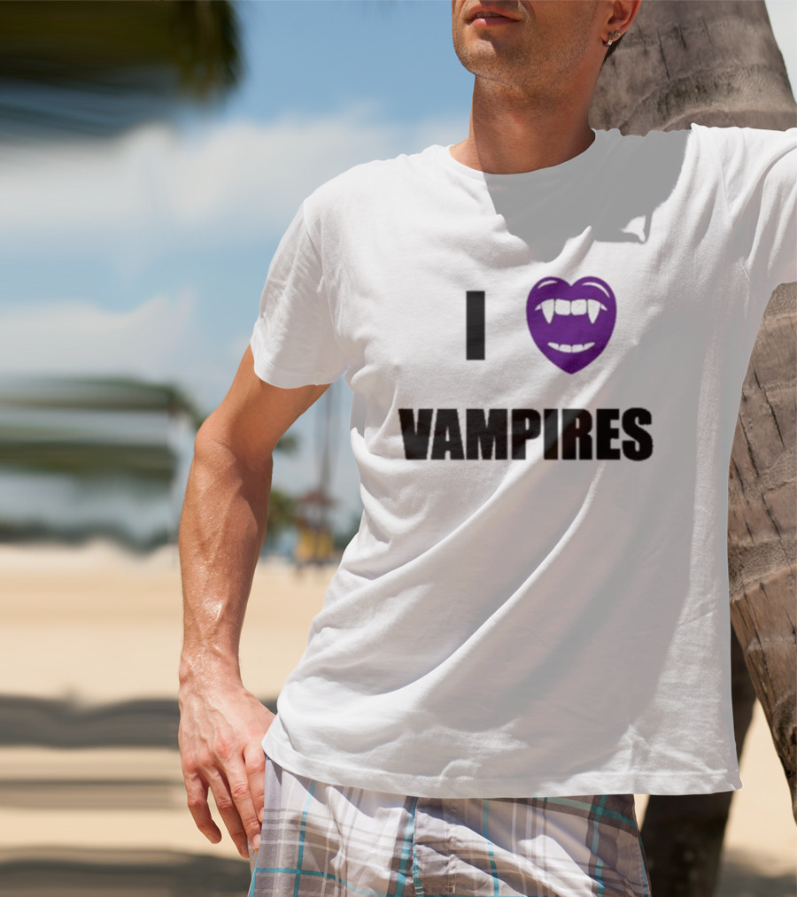 Olivia Rodrigo I Heart Purple Fanged Vampires T-Shirt