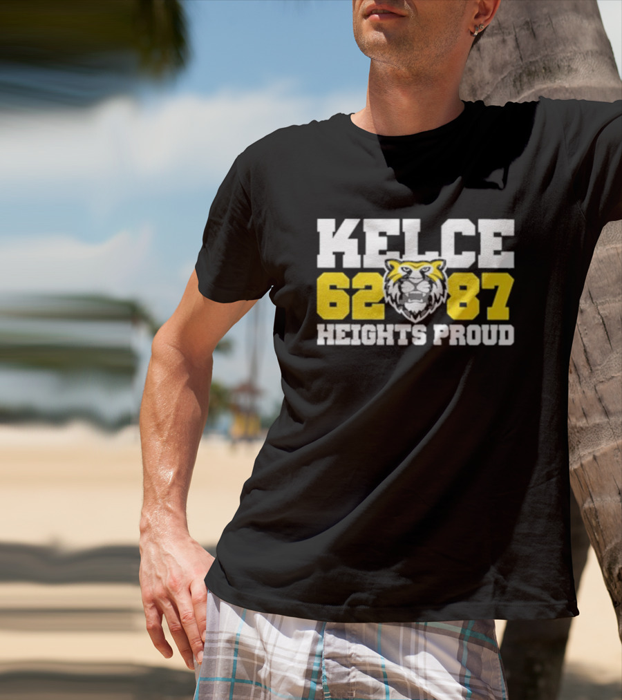 Kelce 62 87 Heights Proud Tiger Face T-Shirt