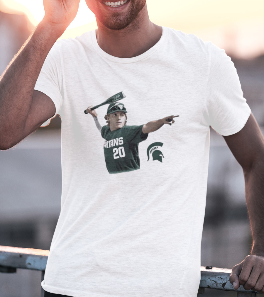 Jayden Terres Michigan State Spartans Baseball Bat Football T-Shirt