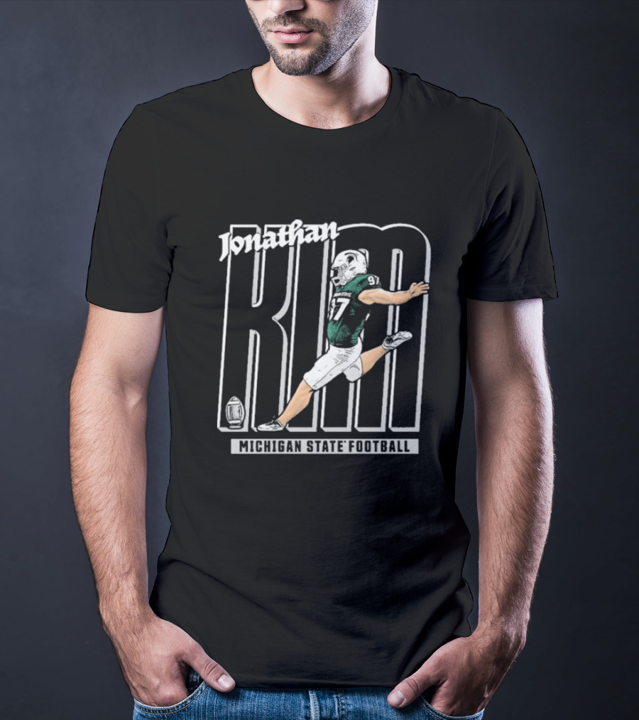 Jonathan Kim Kicking Action Michigan State Football T-Shirt