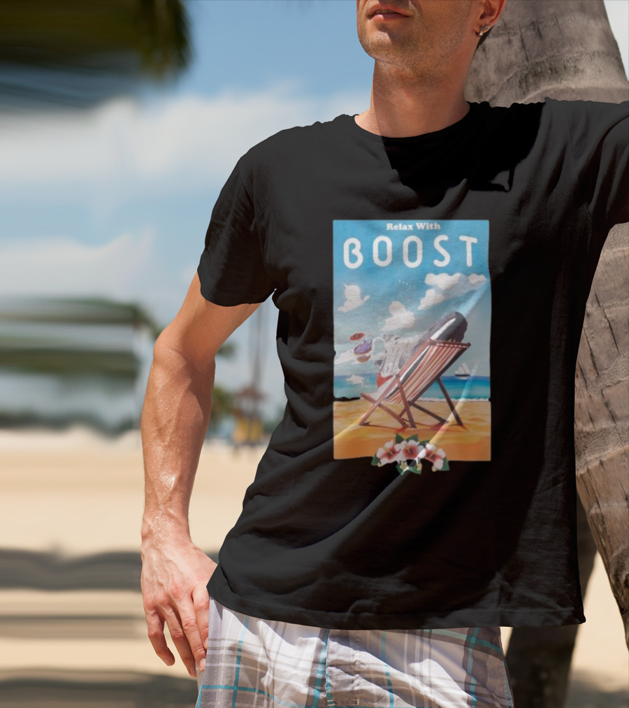 Relax With Boost Ultra Boost Beach Chair Scene T-Shirt