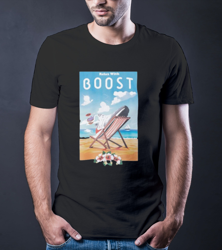 Relax With Boost Ultra Boost Beach Chair Scene T-Shirt