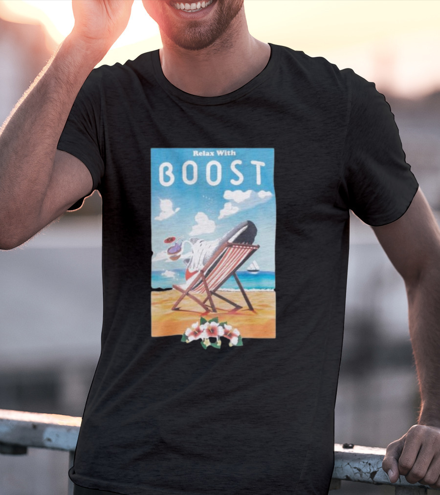 Relax With Boost Ultra Boost Beach Chair Scene T-Shirt