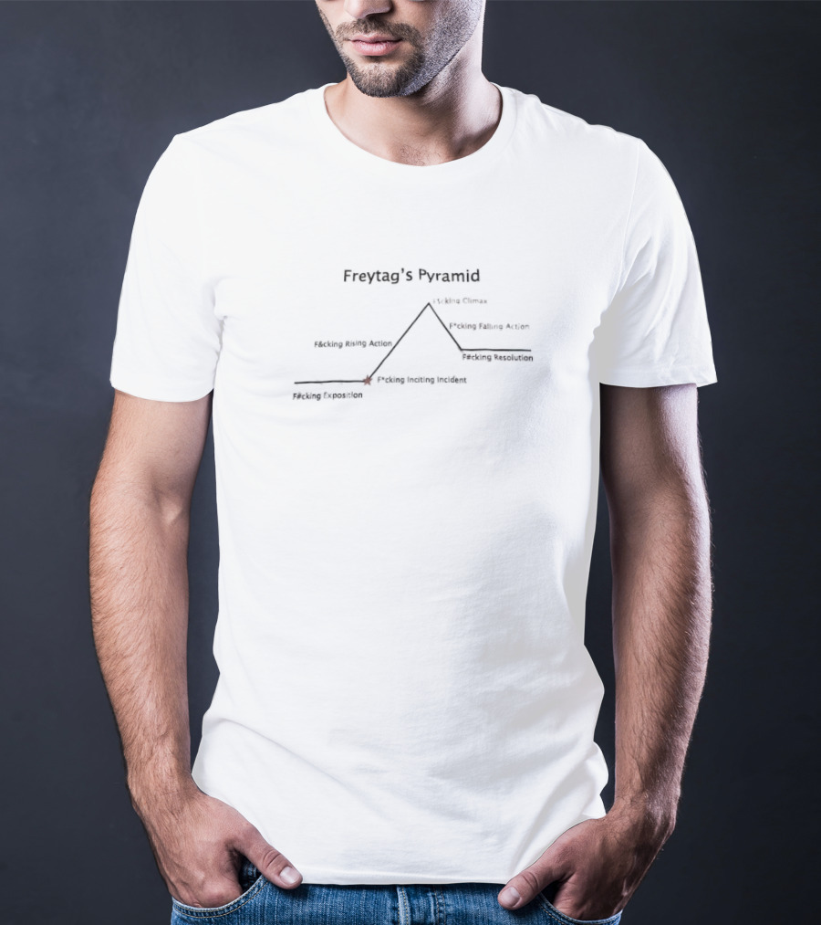 Freytag’s Pyramid F#cking Exposition F#cking Inciting Incident F#cking Rising Action F#cking Climax F#cking Falling Action F#cking Resolution T-Shirt