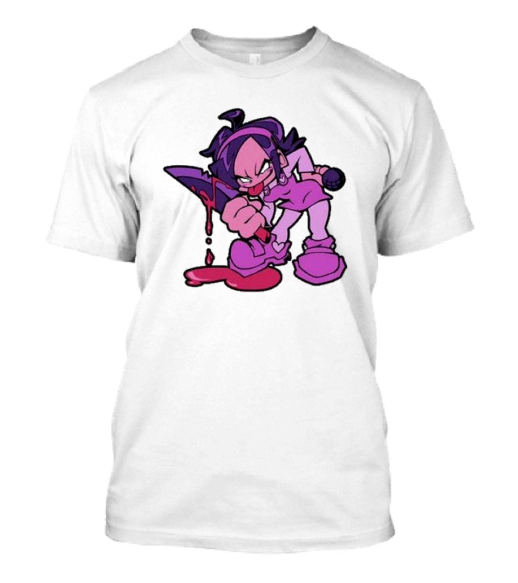 Friday Night Funkin' Nene Holding Microphone And Bloodied Knife T-Shirt