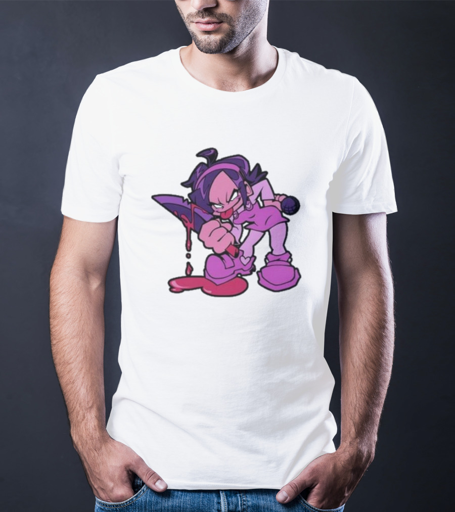 Friday Night Funkin' Nene Holding Microphone And Bloodied Knife T-Shirt