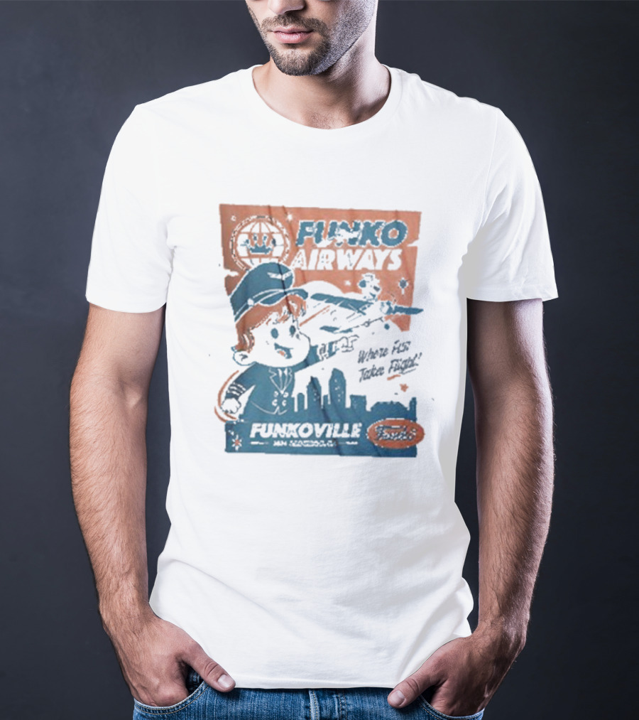 Funko Airways Funkoville We're Fly Take Flight San Diego T-Shirt