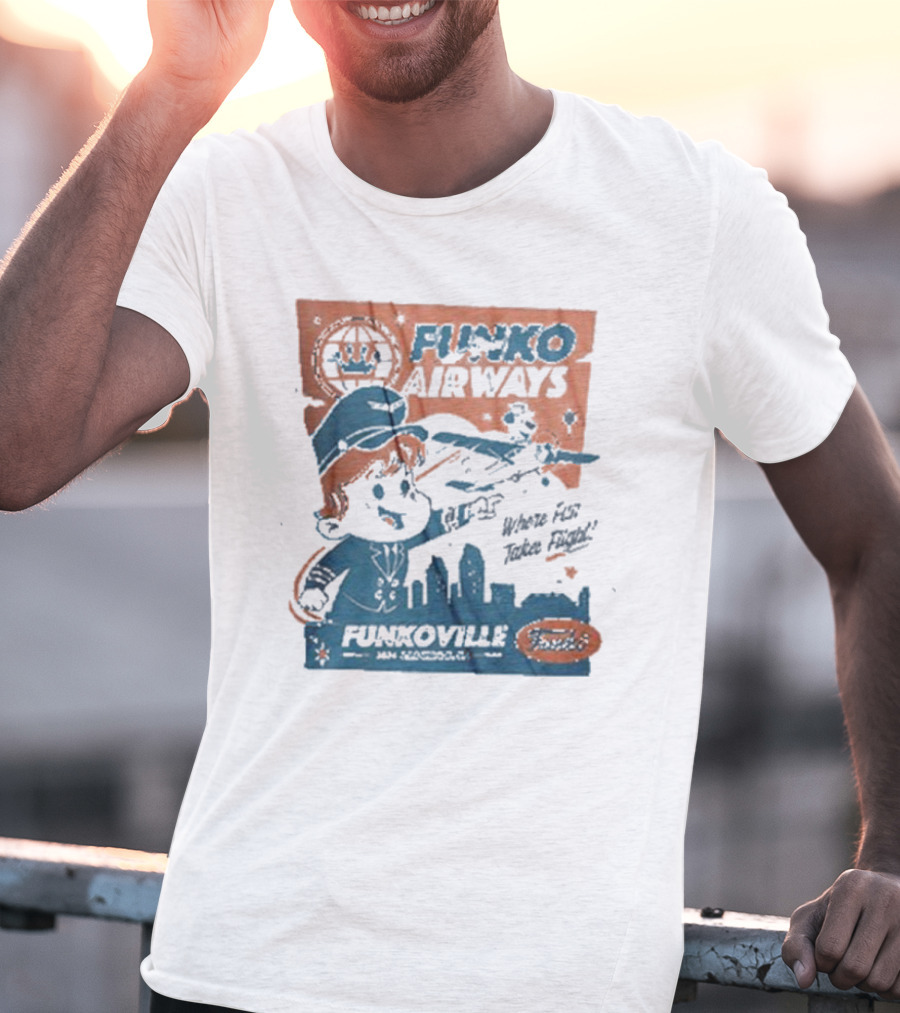 Funko Airways Funkoville We're Fly Take Flight San Diego T-Shirt