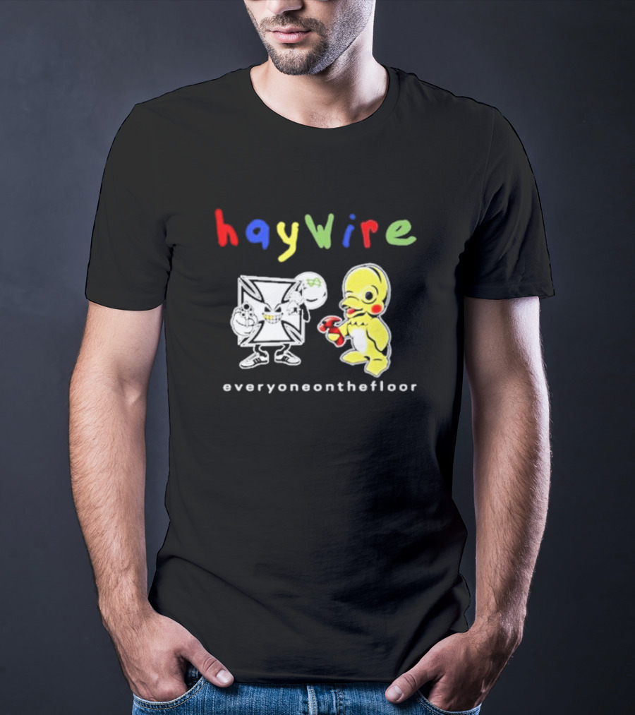 Haywire Everyoneonthefloor Colorful Cartoon Duo T-Shirt