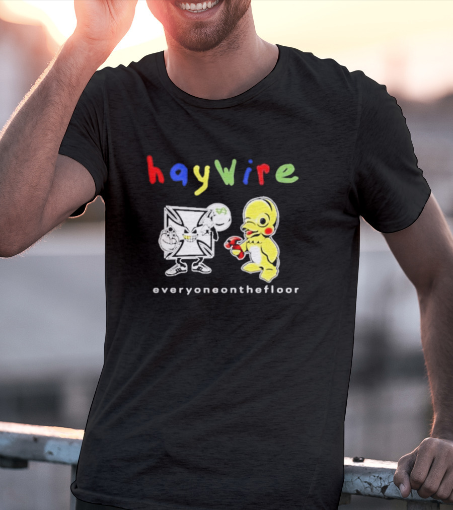 Haywire Everyoneonthefloor Colorful Cartoon Duo T-Shirt