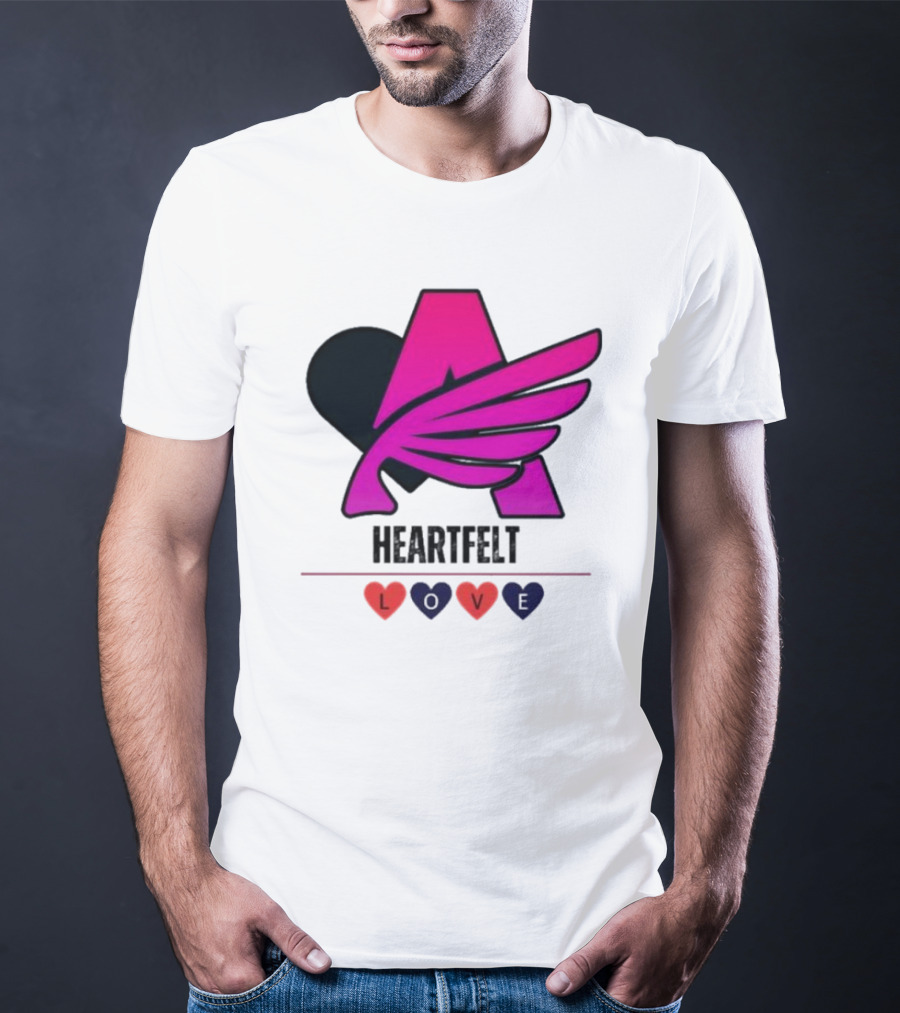 Heartfelt Love Pink Winged Heart T-Shirt