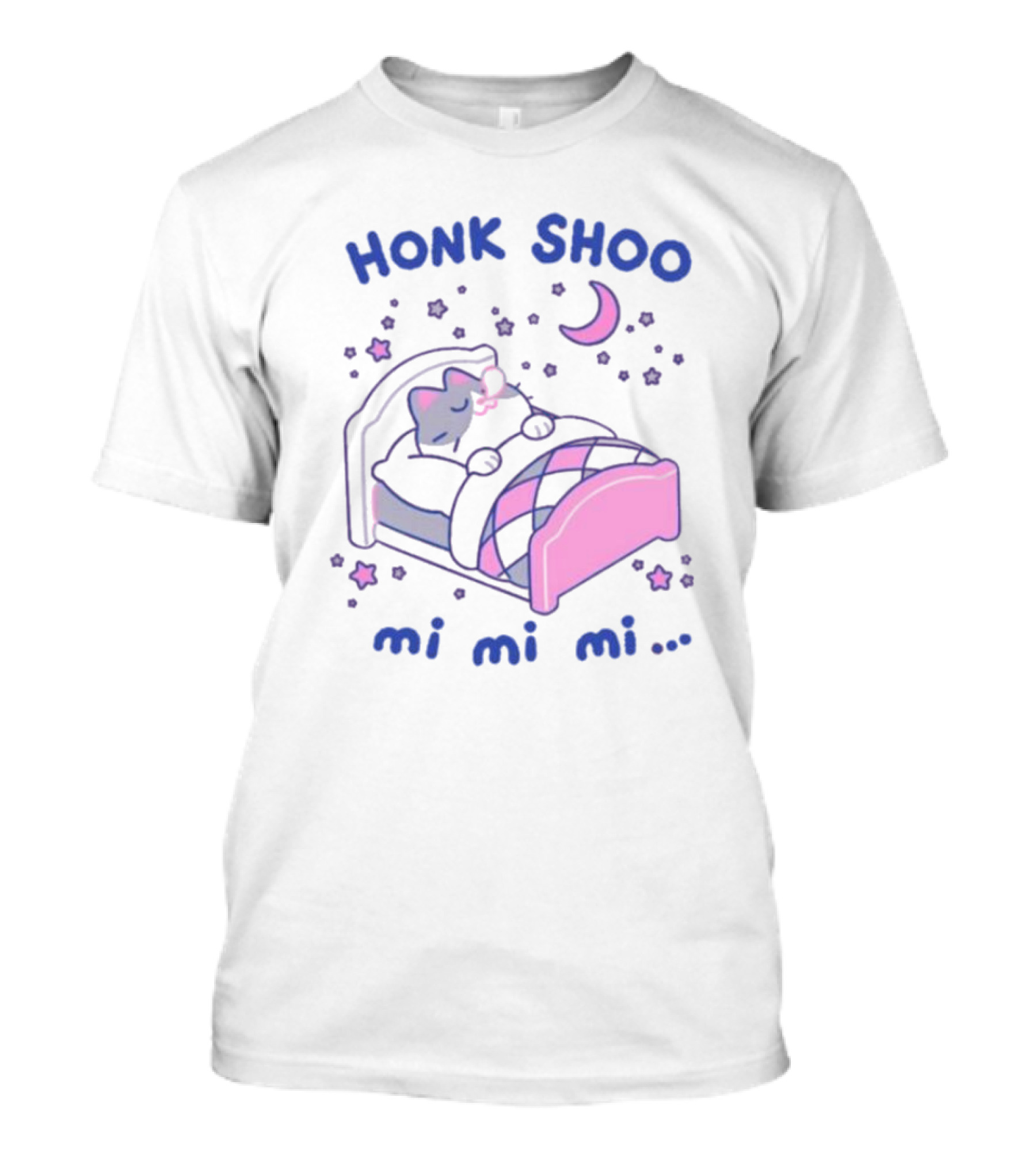 Honk Shoo Mi Mi Mi Cat Sleeping Under Moon And Stars T-Shirt