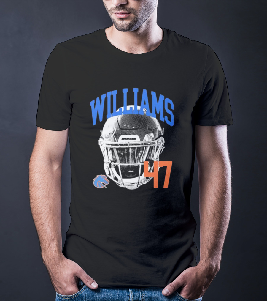 Williams 47 Helmet Boise State Broncos T-Shirt