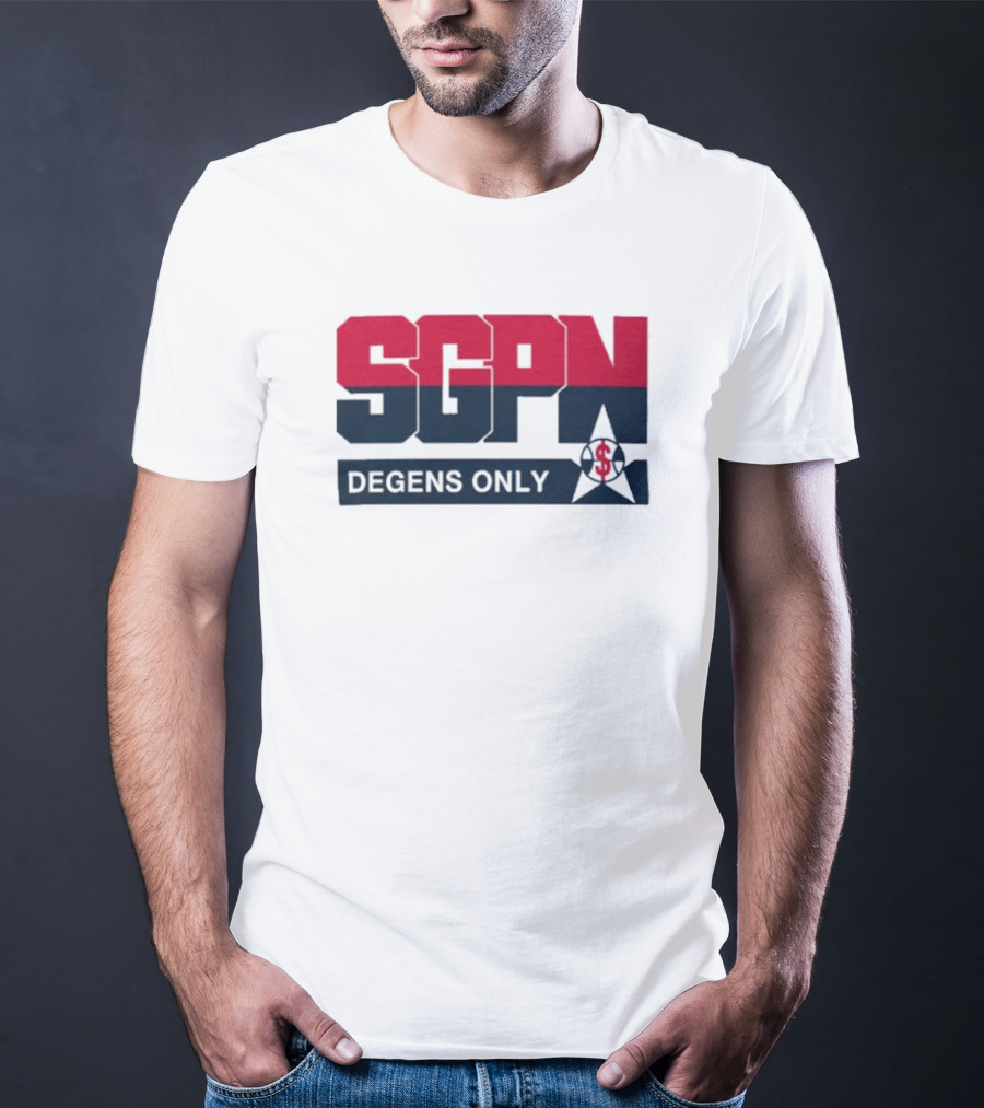 SGPN Degens Only Sports Gamblers Podcast Network Baseball Star T-Shirt