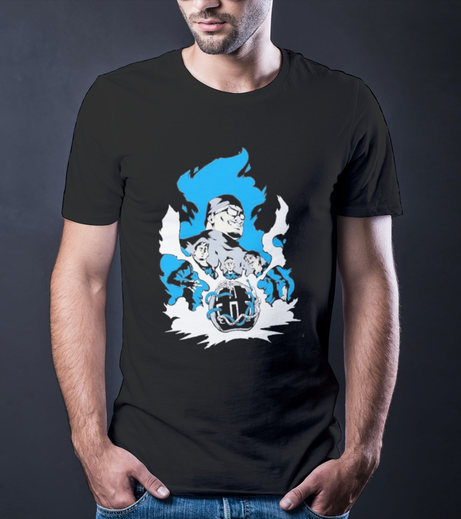 Mega64 Master Collection Featuring Iconic Characters And Explosive Blue T-Shirt