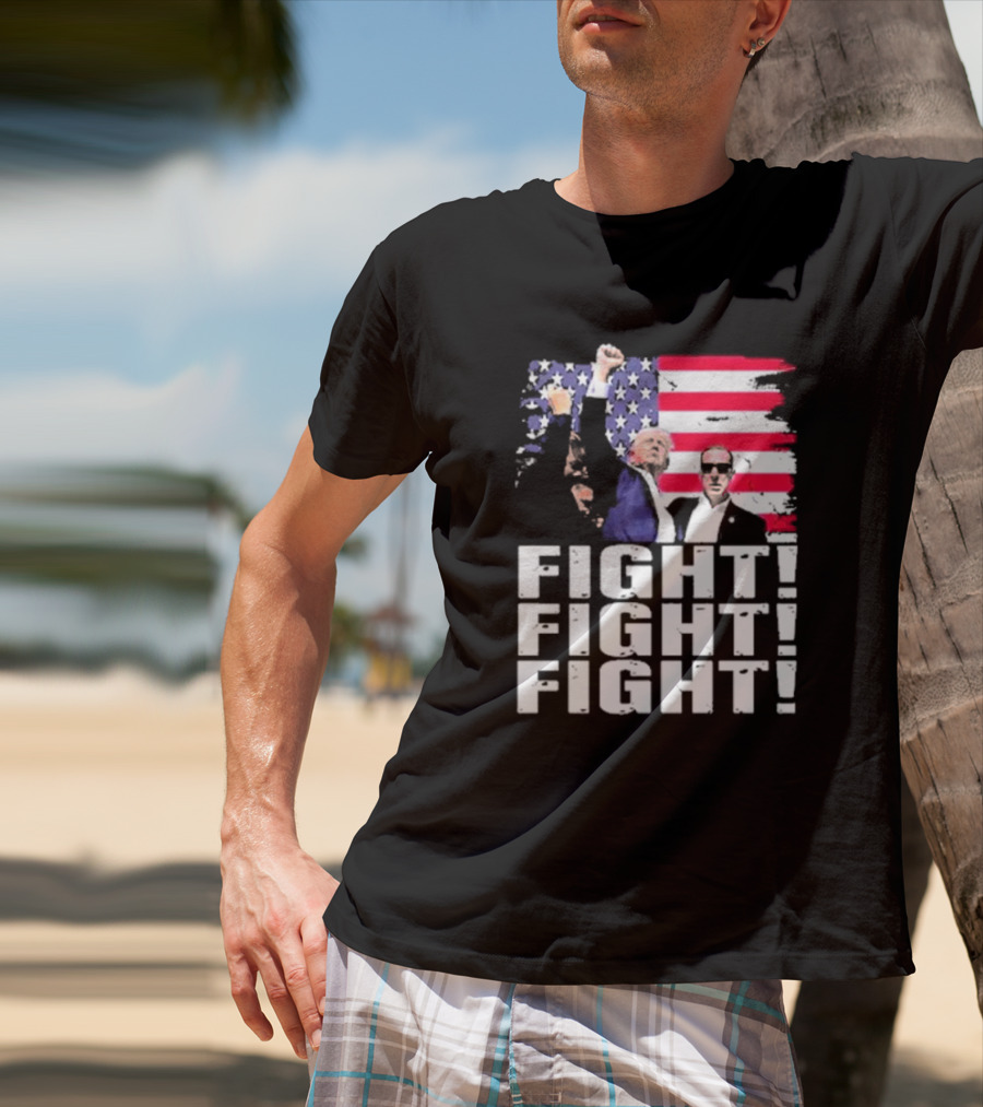 Fight Fight Fight Donald America Flag T-Shirt