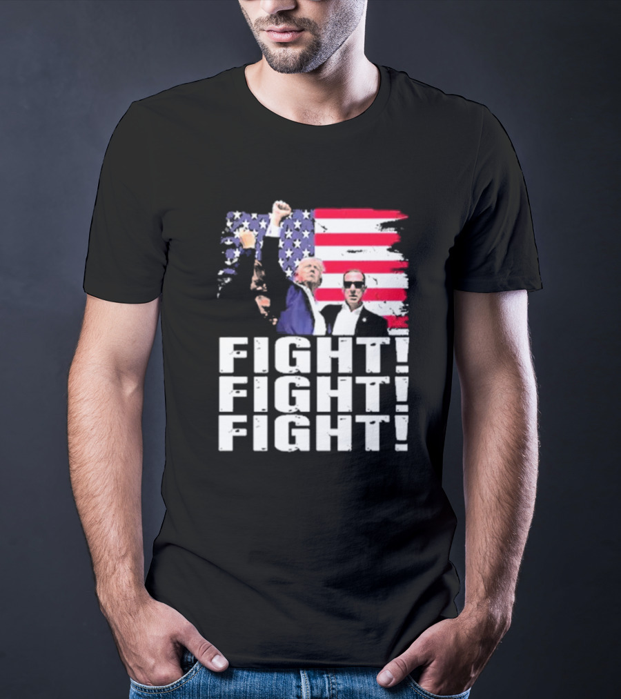 Fight Fight Fight Donald America Flag T-Shirt