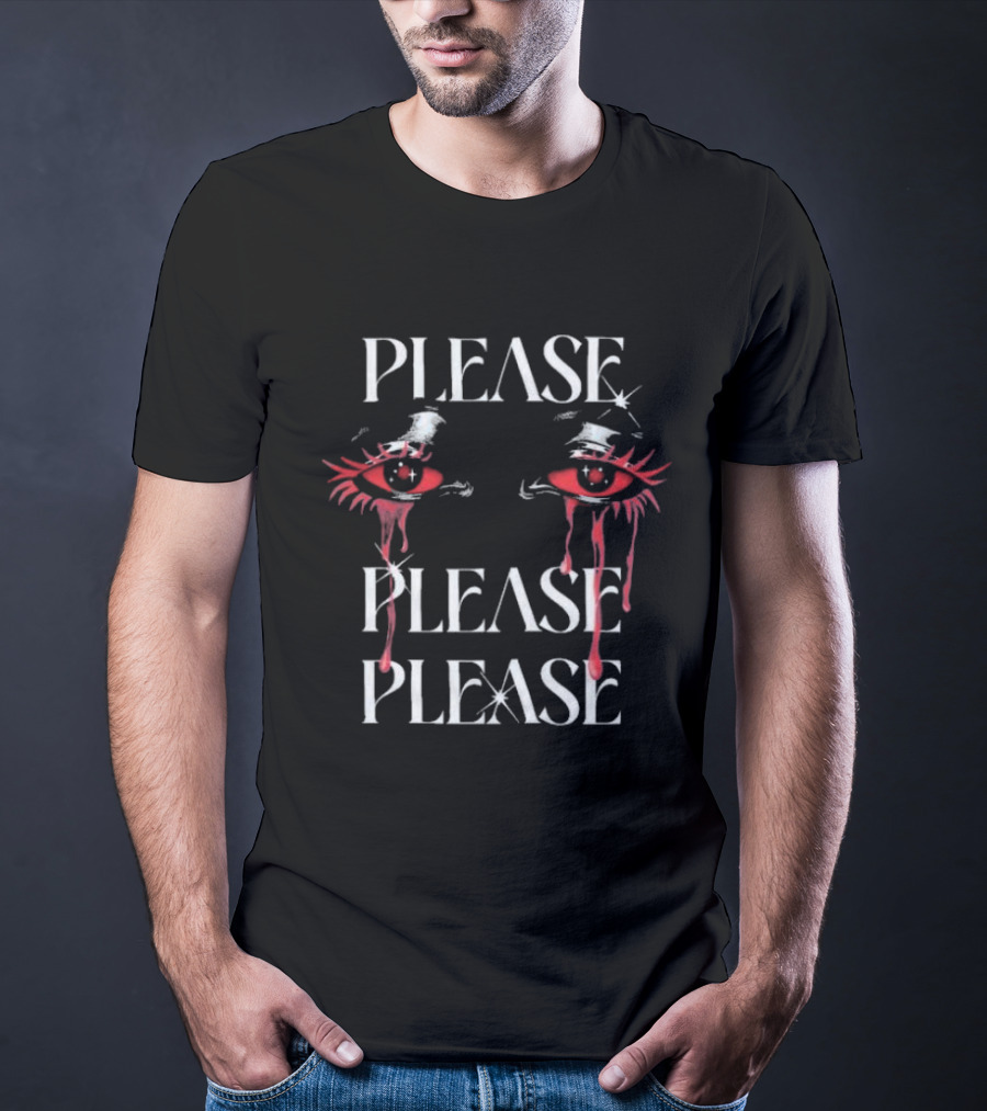 Galactixy Please Please Please Blood Eye Red Crying Eyes T-Shirt