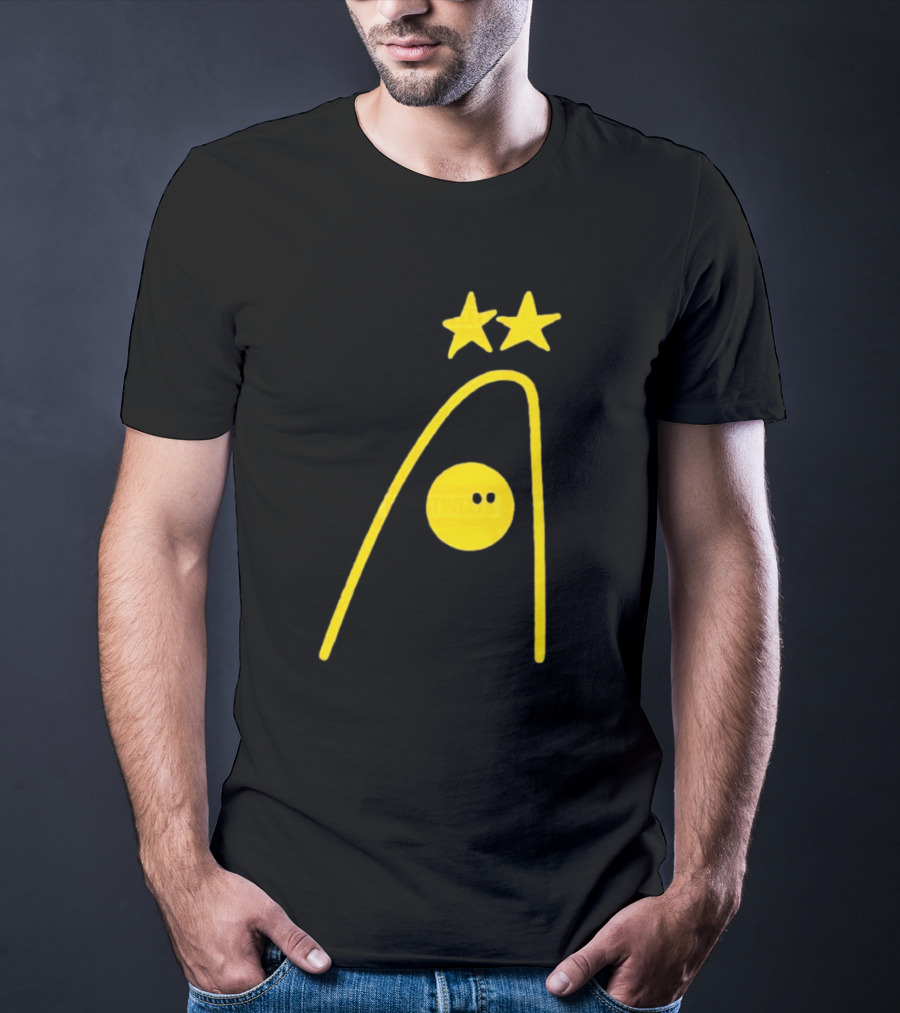 Dandies Badge Fitbatweets Yellow Stars Icon With Curve And Circle T-Shirt