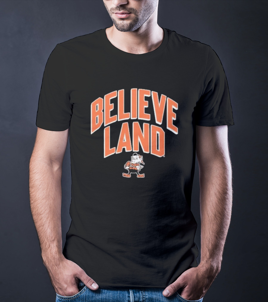 Believeland Cleveland Browns Brownie Football T-Shirt