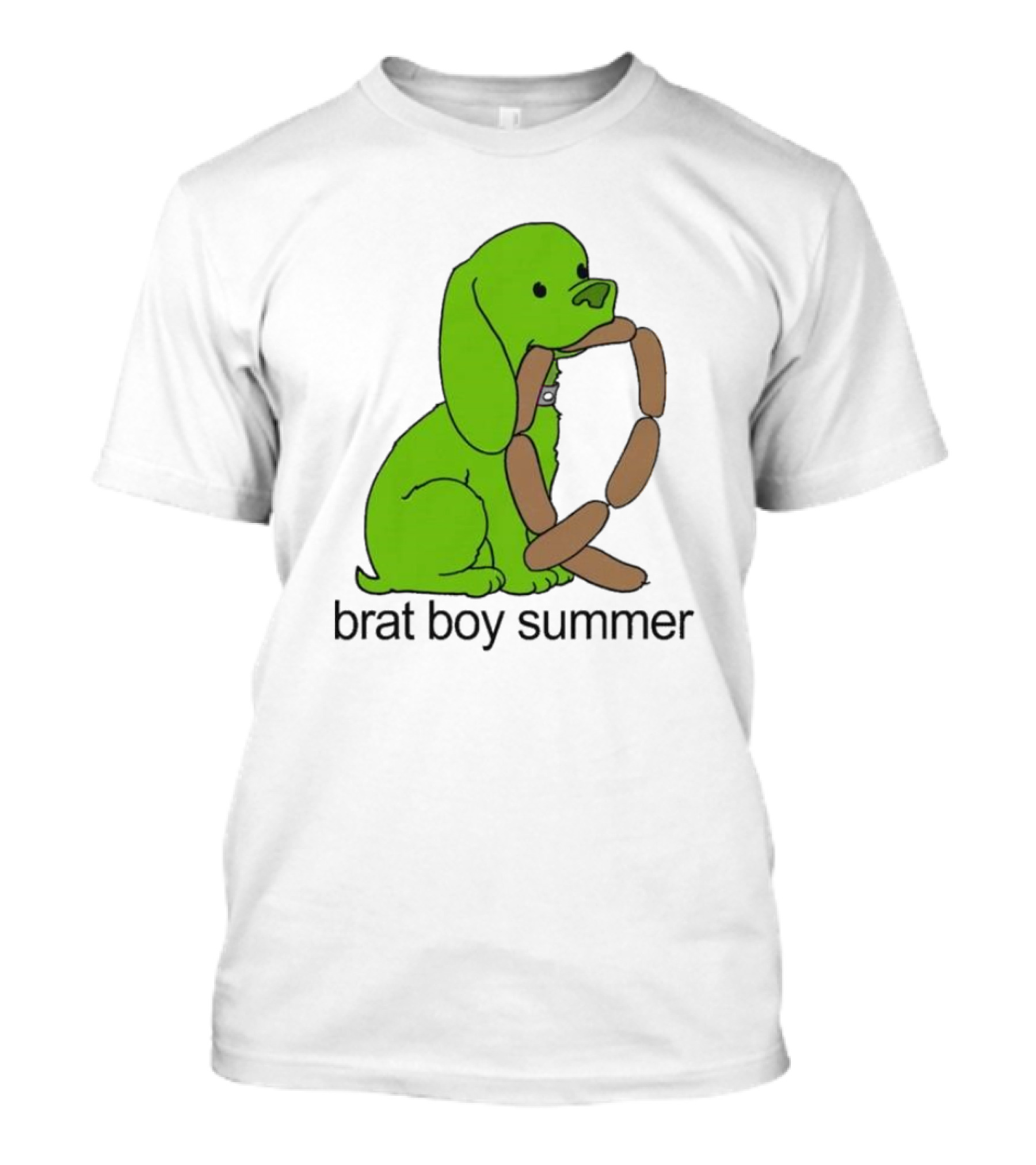 Brat Boy Summer Green Dog Sausage Chain T-Shirt