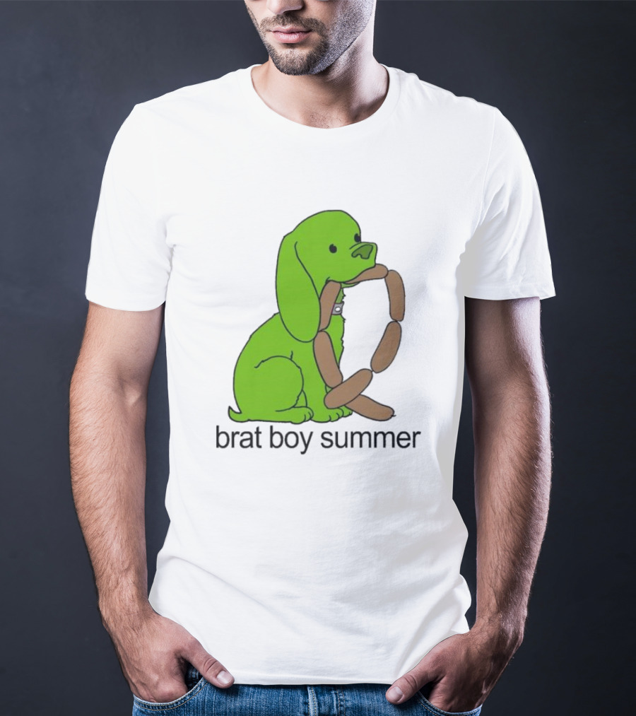 Brat Boy Summer Green Dog Sausage Chain T-Shirt
