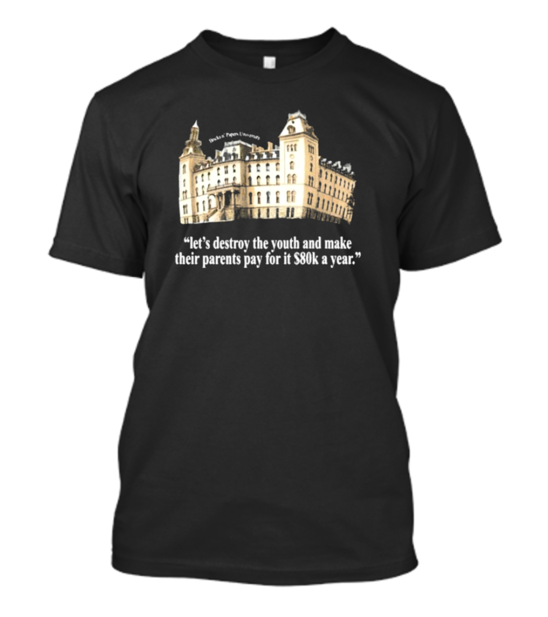 Bricks N Papers University Let’s Destroy The Youth And Make Their Parents Pay For It $80k A Year T-Shirt
