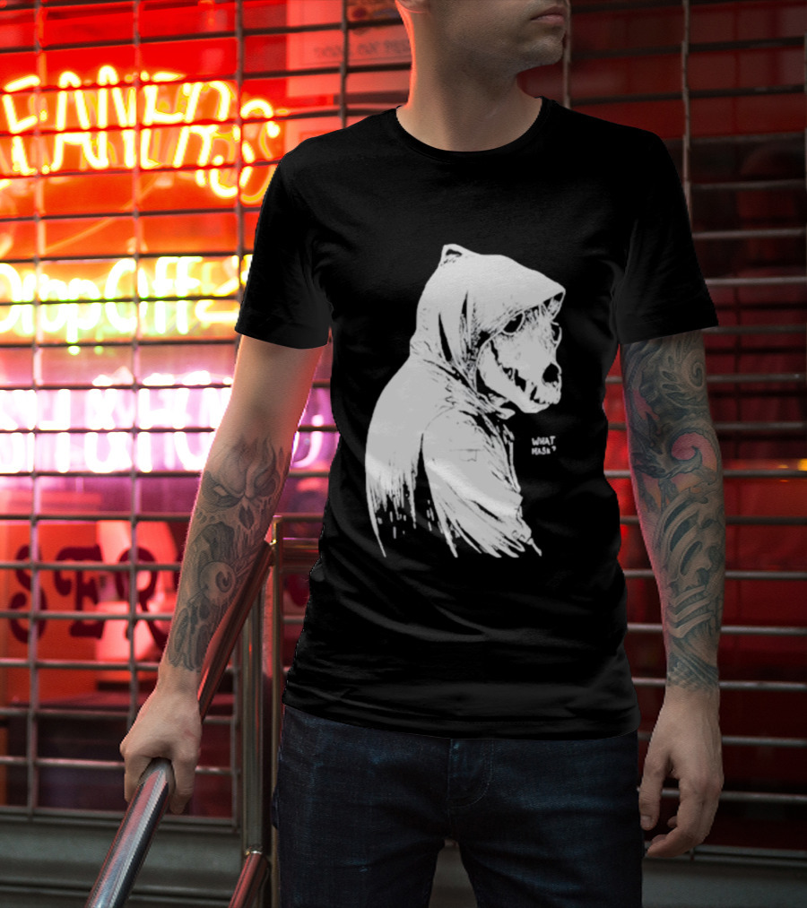 Massive Faceart What Mask Hooded Skull T-Shirt