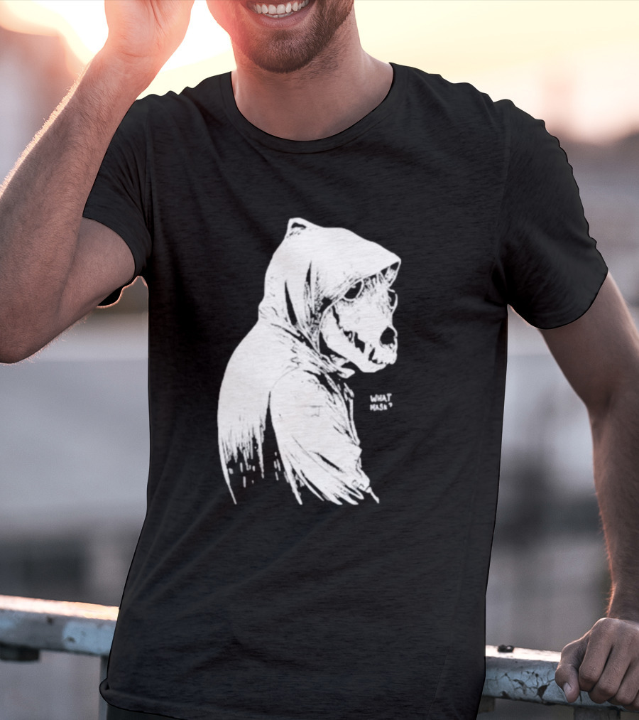 Massive Faceart What Mask Hooded Skull T-Shirt