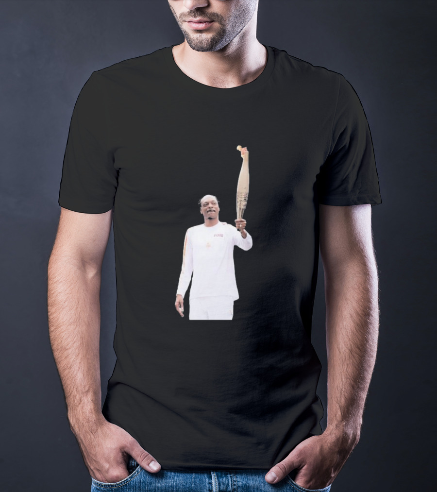 Snoop Dogg Carries Olympic Torch In Iconic White Attire T-Shirt