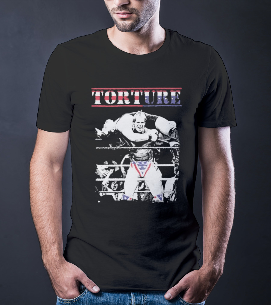 Torture Wrestling Sucks Collab Patriotic Wrestler Carrying Opponent T-Shirt