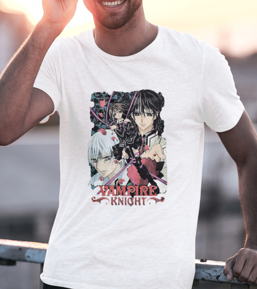 Vampire Knight Lovers Anime Characters Roses And Hearts T-Shirt