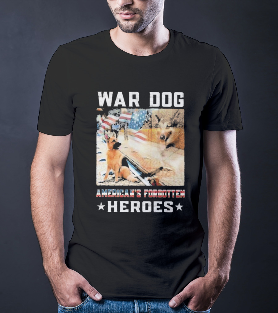 War Dog American's Forgotten Heroes Flags And German Shepherd T-Shirt