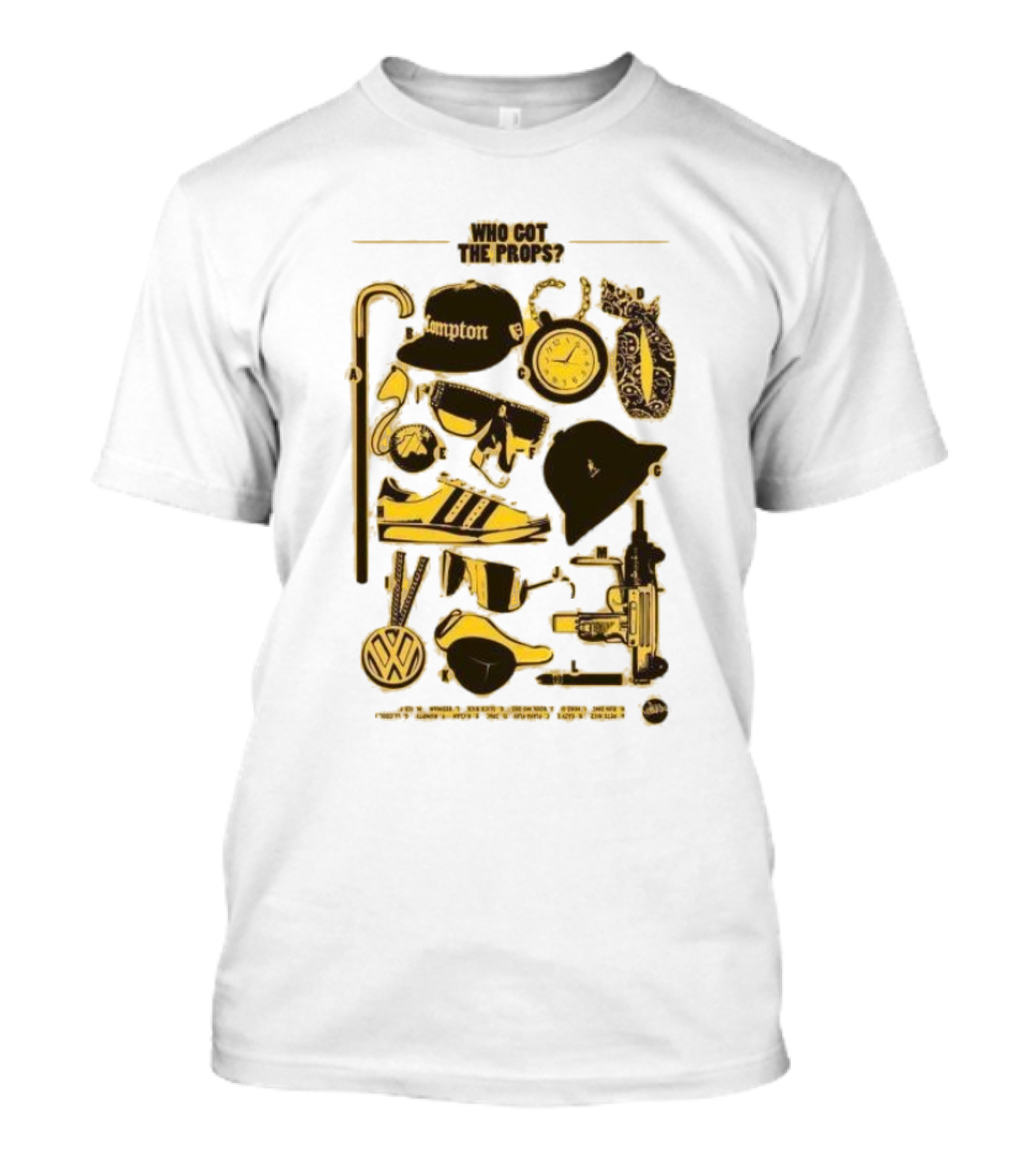 Who Got The Props Yellow Hip Hop Hampton Clock Accessories T-Shirt